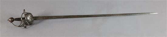 A 17th century swept hilt rapier,